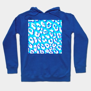 White Leopard Print Blue Navy Hoodie